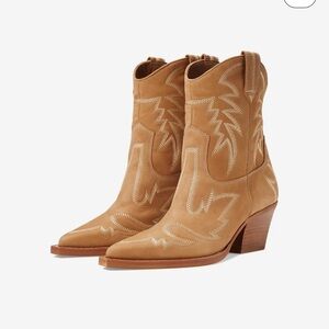 Dolce Vita Runa Cowboy Boot in Whiskey Nubuck